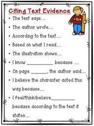 Text Based Evidence Anchor Charts Mr Conners Place