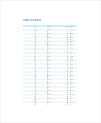 49 Faithful Height Chart In Centimetres