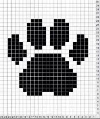 Hondenpoot Pixel Haken Steekpatronen Hondenpoten Gehaakte Wandkleden