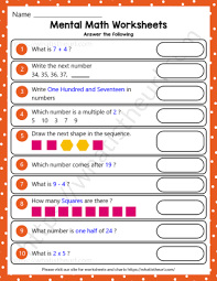 These printable pdf worksheets are perfect for math students in the 6th grade. Mental Maths For Grade 1 Exercise 6 Your Home Teacher