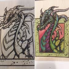 My Son Wanted Something To Color And Paint He Picked This Dragon Kim L In 2020 Laser Engraving Machine Laser Engraving Painting