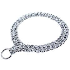 Hootmall Dog Chain Choke Snack P Chain Chock Collar Dog Trainning Collars 2 Rows Chain Heavy Duty Chrome Collar Very Metal Choker Dog Choke Collar Dog Collar
