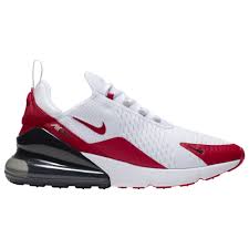 Nike Air Max 270 Casual Running Shoes White University Red Vast Grey In 2020 Nike Air Max Nike Air Shoes Casual Running Shoes