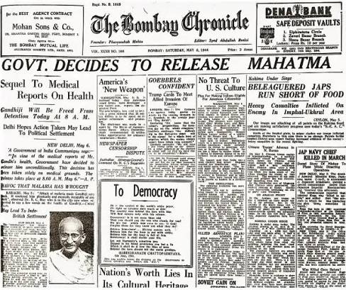 Historic Print: Gandhi Released from Prison, 6 May 1944. Art Prints, Posters & Puzzles from imageBROKER