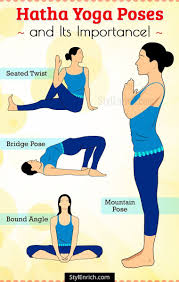 Hathayogaposes And Its Importance There Are Some Very Basic Hatha Yoga Poses Which Can Be Practiced Easily At H Hatha Yoga Poses Basic Yoga Basic Yoga Poses