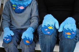 Buy knitting yarn online today! Fish In The Sea Mitten Knitting Kit Sweet Paprika Designs