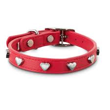 Bond Co All Heart Red Leather Dog Collar X Small Small