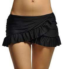 Dusishidan Women Black Overlapping Ruffled Mini Swim Skirt With Panty You Can Get More Details By Clicking O Swim Skirt Bathing Suit Skirt Clothes For Women