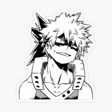 Black And White Manga Stickers Katsuki Bakugo Sticker Transparent Sticker By Zoeygold13 In 2020 Anime Stickers Cute Stickers Black And White Stickers