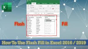 How To Use Flash Fill In Microsoft Excel 2016 Tutorial The Teacher Youtube