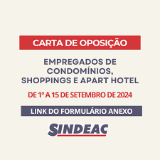 CARTA DE OPOSIÇÃO – DE 1º A 15 DE SETEMBRO – SINDEAC