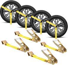 Car tie down straps that are made for automotive transporting including our popular wheel nets, axle straps, and wheel tie down straps. Buy Fomobest 2 X 120 Vehicle Car Tie Down Straps For Trailers Wheel Tire Straps Hauler Heavy Duty With Flat Hooks Online In Vietnam B08swdtf91