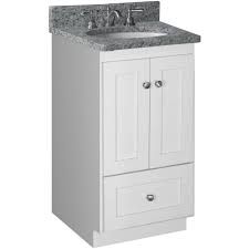 Simplicity By Strasser Shaker 18 In W X 21 In D X 34 5 In H Vanity Cabinet Only In Satin White 01 204 2 The Home Depot