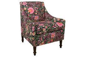 holmes armchair black pink floral pretty furniture furniture accent chairs