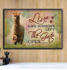Love life like a blooming water melon. Alpaca Live Like Someone Left The Gate Open Canvas Wall Poster