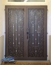 The average glass garage door costs $1,500 with a typical range between $1,000 and $4,800.however, tall commercial sizes might run $8,000 or more.custom glass and wood varieties can exceed $10,000 each. Duchess Wrought Iron Security Screen Double Doors Model Fd0106 Wrought Iron Security Doors Iron Security Doors Security Screen Door