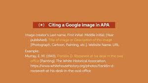 Use the following template to cite a photograph using the apa citation format. How To Cite Google Images Citation Machine