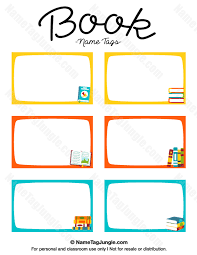 Free Printable Book Name Tags The Template Can Also Be Used For Creating Items Like Labels And Place Cards Download Book Labels Name Tag Templates Book Names