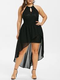 Plus Size Lace High Low Sleeveless Dress