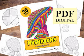 Painting mushrooms coloring pages the kid learns that mushrooms happen edible and inedible, useful and poisonous. Mushrooms Coloring Book For Adults Coloring Books For Adults