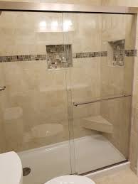 Standing Shower With Beige Tile And Fiberglass Shower Pan Fiberglass Shower Pan Fiberglass Shower Standing Shower