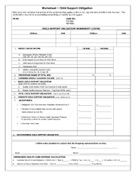 Fillable Child Support Worksheet Nj Fill Online Printable