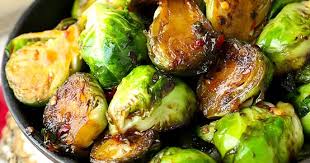 Topped with pomegranate, gorgonzola and pecans! Pan Fried Brussels Sprouts With Sweet Chili Sauce