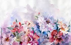 Beautiful Peony Flowers With Leaves On