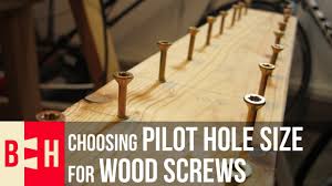 Choosing Pilot Hole Size For Wood Screws