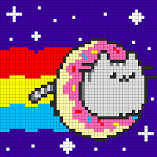 Donut Nyan Cat Kandi Pattern Perler Bead Art Pixel Art Pony Bead Patterns