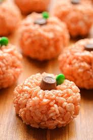 Rice Krispie Treat Pumpkins Recipe Halloween Treats Easy Halloween Desserts Halloween Party Snacks