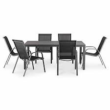 We have 6 chairs that are available with this table. Sumatra Metal Extendable Dining Table Diy At B Q