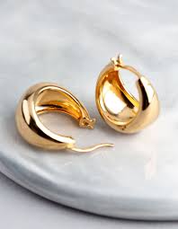 Save $2.00 with coupon (some sizes/colors) Gold Plated Sterling Silver Small Chubby Hoop Earrings Lovisa