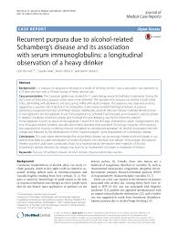This can create purple spots on the skin that range in size from small dots to large patches. Pdf Recurrent Purpura Due To Alcohol Related Schamberg S Disease And Its Association With Serum Immunoglobulins A Longitudinal Observation Of A Heavy Drinker