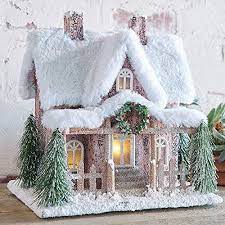 This christmas, decorate your house with strings of fairy lights that are rather inexpensive but manage to lend a dreamy festive vibe to any space. Amazon Com Lighted Snowy Log Cabin Christmas Village House With Fur Accents Tabletop Holi Christmas Decor Diy Christmas Village Houses Diy Christmas Village