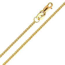 14k Yellow Gold 1mm Braided Square Wheat Chain Necklace With Lobster Claw Clasp 18 Re Yellow Gold Earrings Studs Fine Jewelry Collection Fine Gold Jewelry