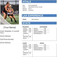 lax resume template  lax 4 life