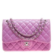 Chanel Lilac Quilted Leather Jumbo Classic Double Flap Bag From A Unique Collection Of Rare Vintage Shoulder Bags At Flap Bag Quilted Leather Chanel Flap Bag