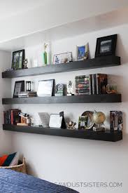 This shelf is more an organizer because it can sit on another shelf or tabletop, but it can also be hung on a wall like a traditional shelf. Diy Floating Shelves Free Plans Sawdust Sisters