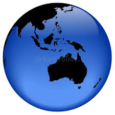 Globe View Oceania Rasterized Pseudo 3d Globe View Australia And Oceania Sponsored Oceania View Globe Raste 3d Globe Stock Illustration Oceania