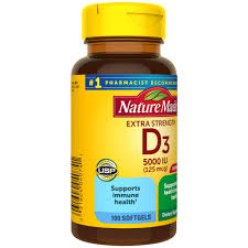 This is the daily amount recommended for the general. Nature Made Extra Strength Vitamin D3 5000 Iu 125 Mcg Softgels 100 Count Walmart Com Walmart Com