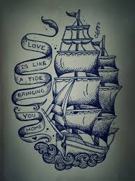 traditional tattoo ship, lyrics from