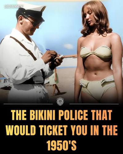 IN 1922, “BEACH POLICE” MEASURED WOMEN'S SWIMSUITS—TOO SHORT COULD MEAN REMOVAL OR A FINE Long before bikinis became normal beachwear, some authorities strictly controlled how much skin women could show. In 1922,