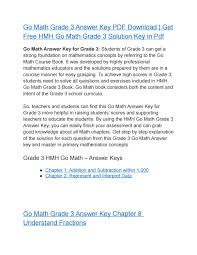 These workbooks have been compiled and tested by a team of math experts to increase your child's confidence, enjoyment, and third grade math made easy provides practice at all the major topics for grade 3 with emphasis on basic multiplication and division facts. Go Math Grade 3 Answer Key Pdf Download By Gomathanswerkey Issuu