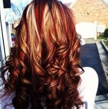 Burgundy Highlights Brown Blonde Hair Hair Styles Red Hair With Blonde Highlights