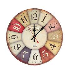 Fancy analog wall clock made with pure high quality acrylic. Vintage Large Wall Clock Kitchen Office Workshop Solid Wood Round Vintage Decor Wall Clocks Home Garden