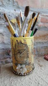 Homemade Paint Brush Holder Fabric Canvas Art Easy Art For Kids Line Art Design