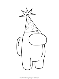 Free printable among us coloring pages. Party Hat Among Us Coloring Page For Kids Free Among Us Printable Coloring Pages Online For Kids Coloringpages101 Com Coloring Pages For Kids