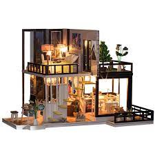 Miniature Diy Doll House Kit Student Studio With Light And Box Etsy Diy Dolls House Kits Toy House Diy Dollhouse