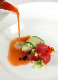 Watermelon Gazpacho With Crab And Cucumber Watermelon Gazpacho Gazpacho Bistro Food